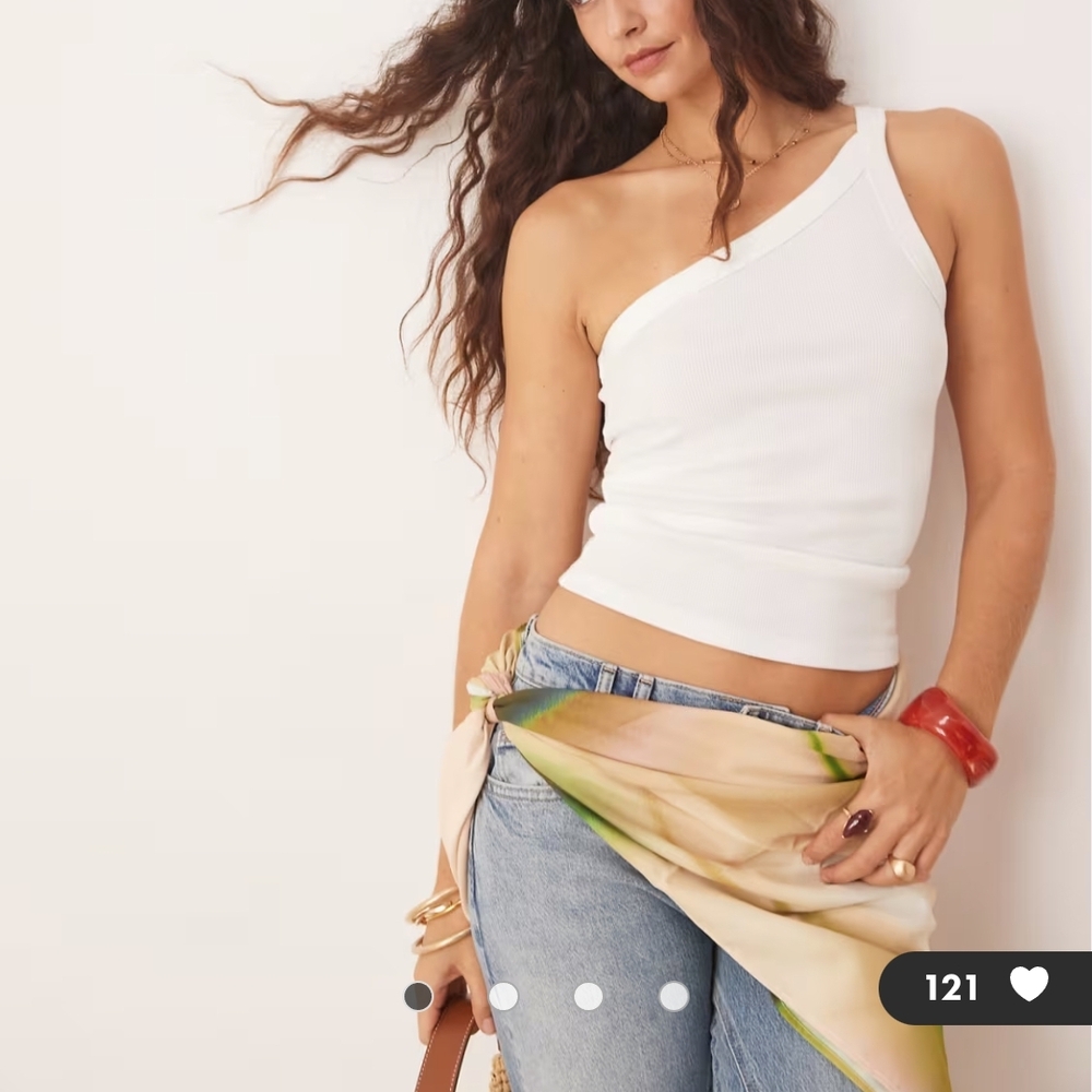 NWT Abercrombie & Fitch White One-Shoulder Tank Top